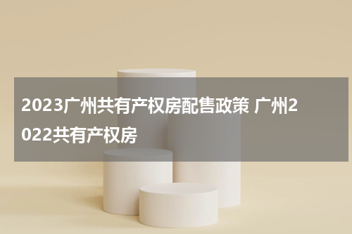 2023广州共有产权房配售政策 广州2022共有产权房