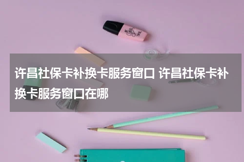 许昌社保卡补换卡服务窗口 许昌社保卡补换卡服务窗口在哪