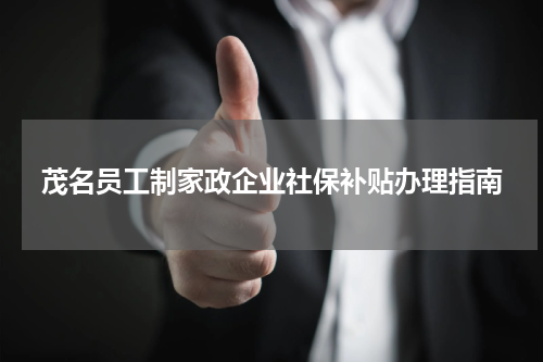 茂名员工制家政企业社保补贴办理指南