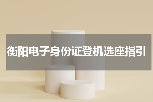 衡阳电子身份证登机选座指引